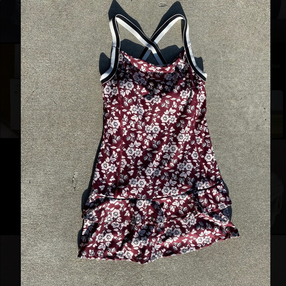 kate spade Burgundy Floral Tennis Dress with White Flowers